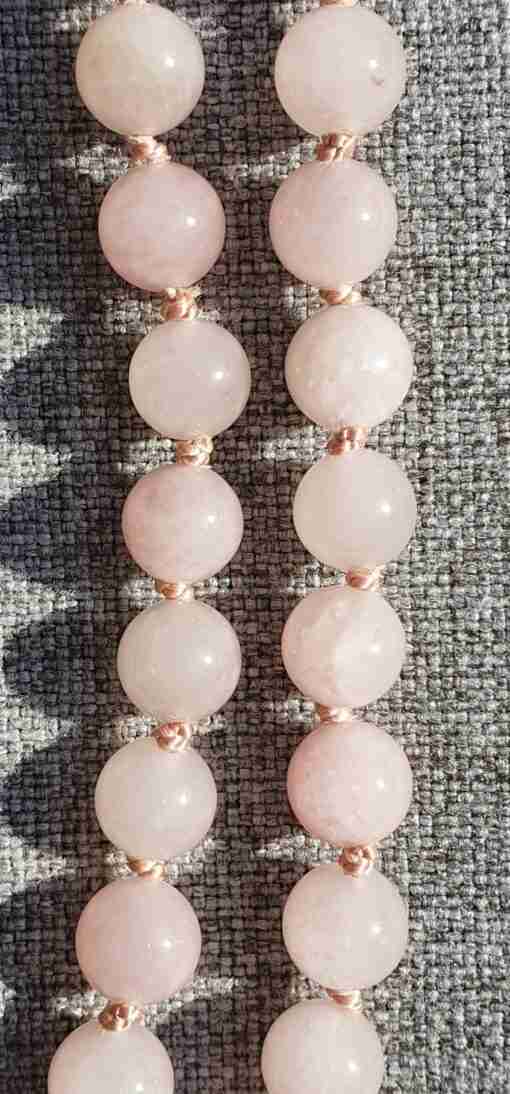 Lavendelamethyst-Rosenquarz-Mala – Bild 6