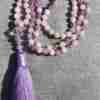 Lavendelamethyst-Rosenquarz-Mala