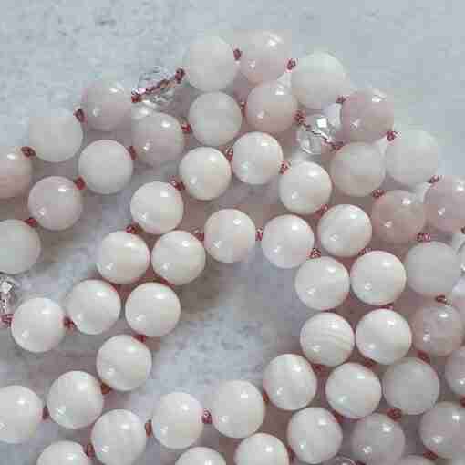 Manganocalcit-Rosenquarz-Mala – Bild 6