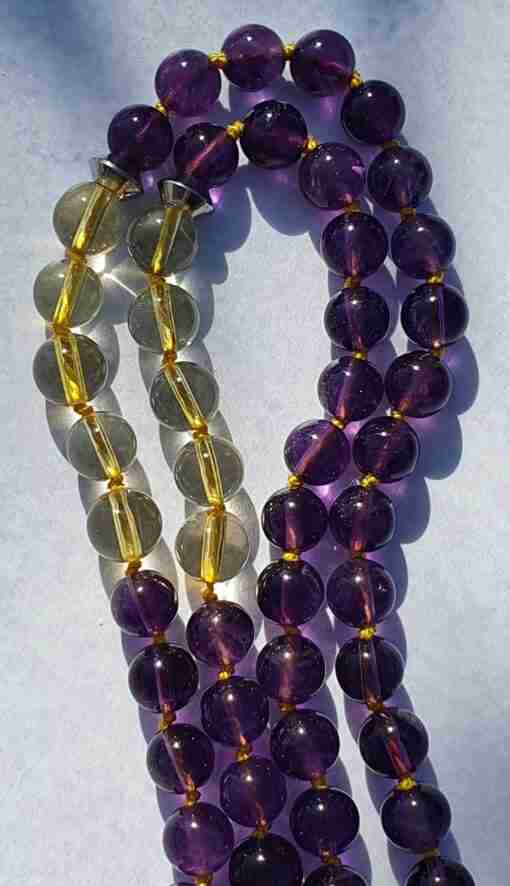Amethyst-Citrin-Mala – Bild 6