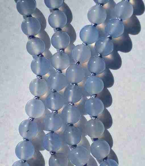 Blaue Chalcedon-Mala + Armband – Bild 7