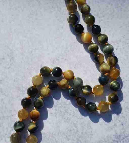 Goldene und Blaue Tigeraugen-Mala – Bild 7