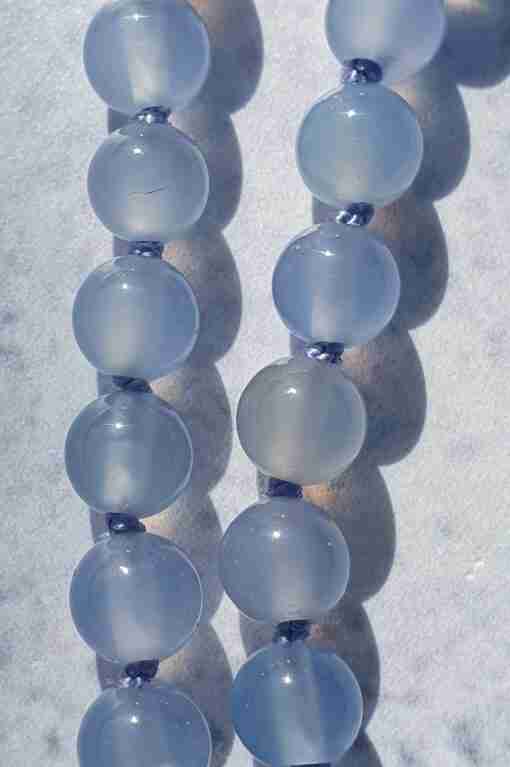Blaue Chalcedon-Mala + Armband – Bild 8
