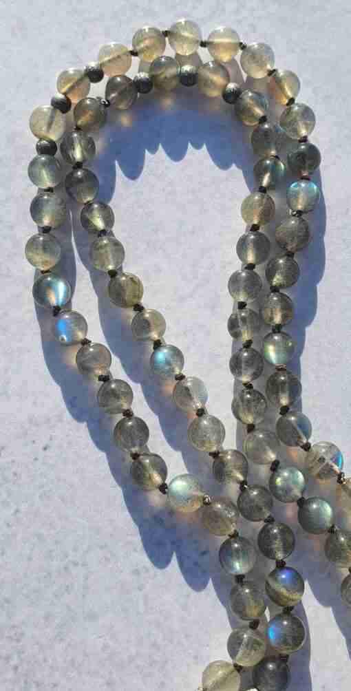 Labradorit-Mala (1) mit tropfenförmigem Labradorit-Anhänger – Bild 8