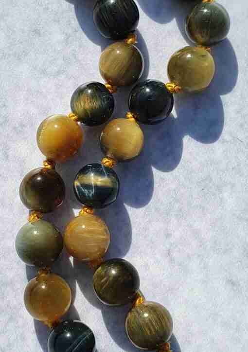 Goldene und Blaue Tigeraugen-Mala – Bild 8