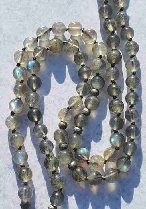 Labradorit-Mala (1) mit tropfenförmigem Labradorit-Anhänger – Bild 9
