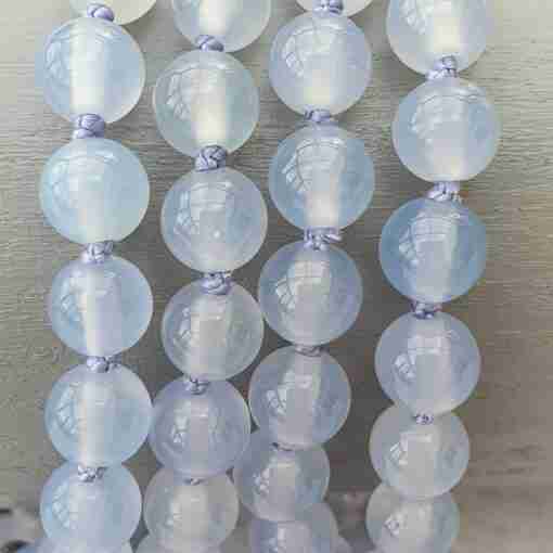 Blaue Chalcedon-Mala + Armband – Bild 10