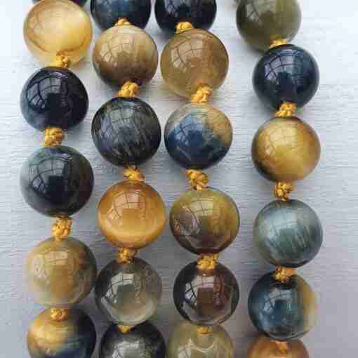 Goldene und Blaue Tigeraugen-Mala – Bild 11