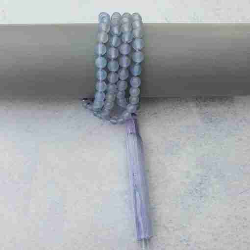 Blaue Chalcedon-Mala + Armband – Bild 9