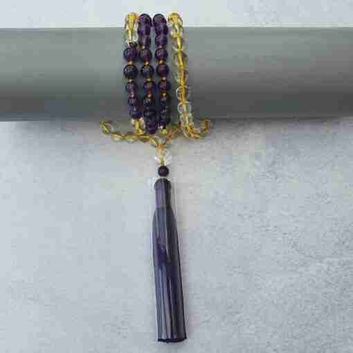 Amethyst-Citrin-Mala – Bild 10