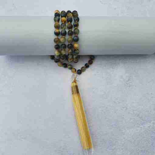 Goldene und Blaue Tigeraugen-Mala – Bild 10
