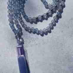 Blaue Chalcedon-Mala + Armband