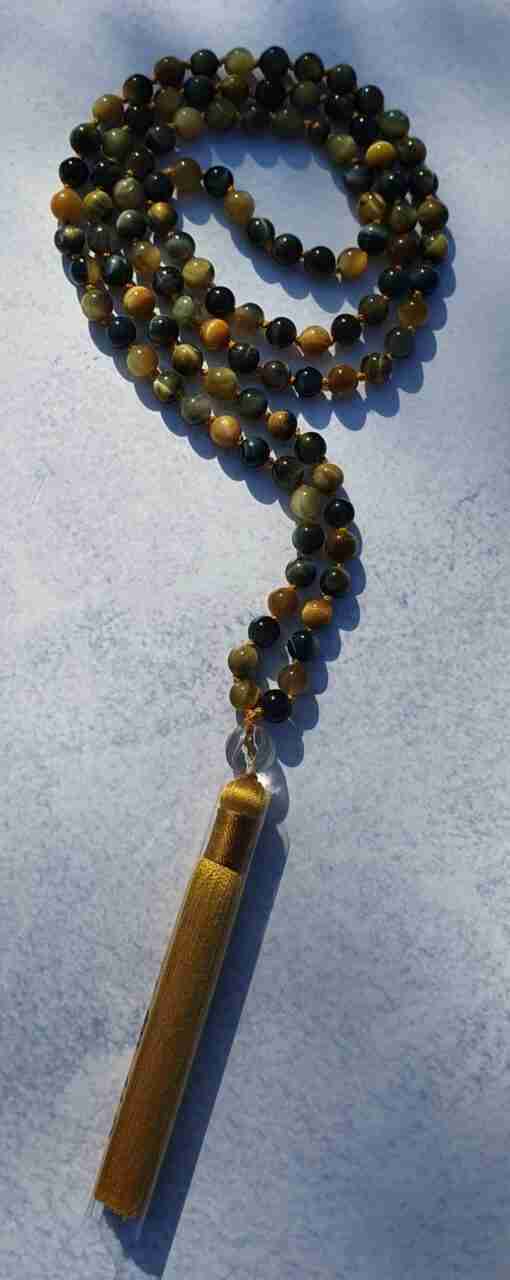 Goldene und Blaue Tigeraugen-Mala