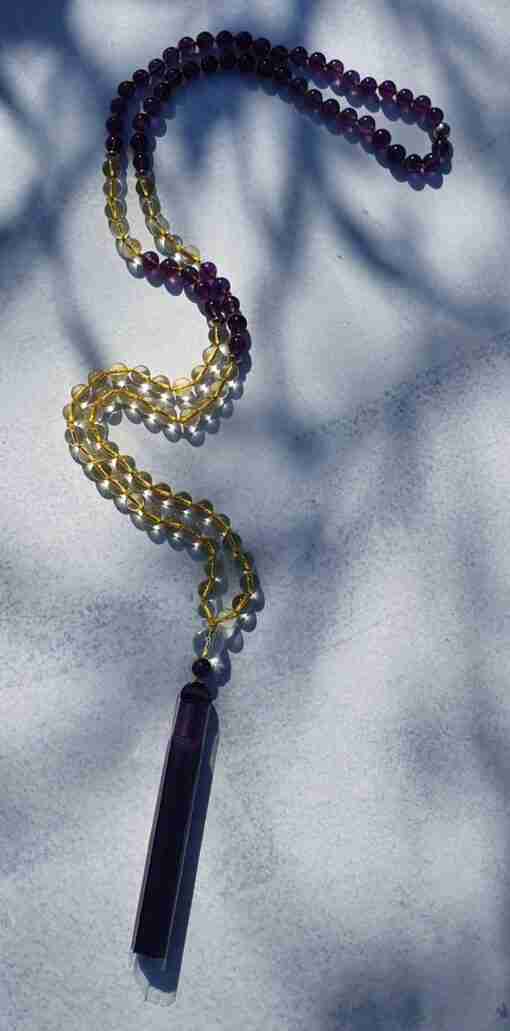 Amethyst-Citrin-Mala – Bild 3