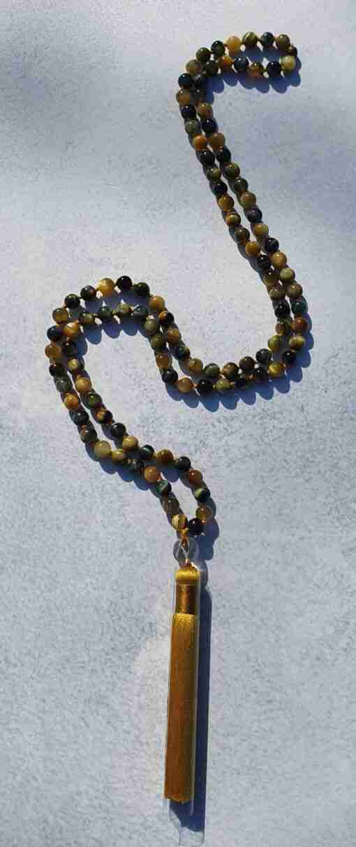 Goldene und Blaue Tigeraugen-Mala – Bild 3