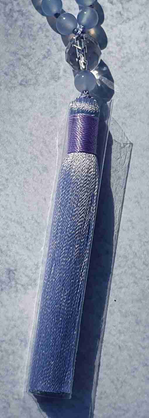 Blaue Chalcedon-Mala + Armband – Bild 5