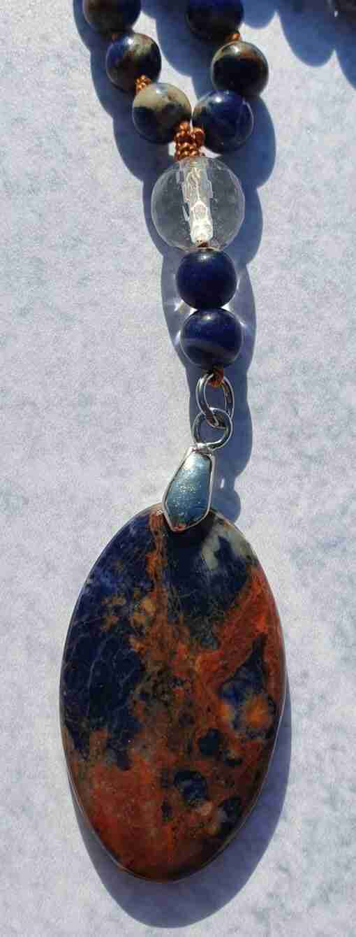 Sodalith (mit Calcit) -Mala – Bild 5