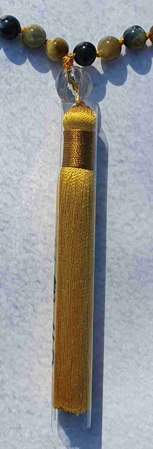 Goldene und Blaue Tigeraugen-Mala – Bild 5