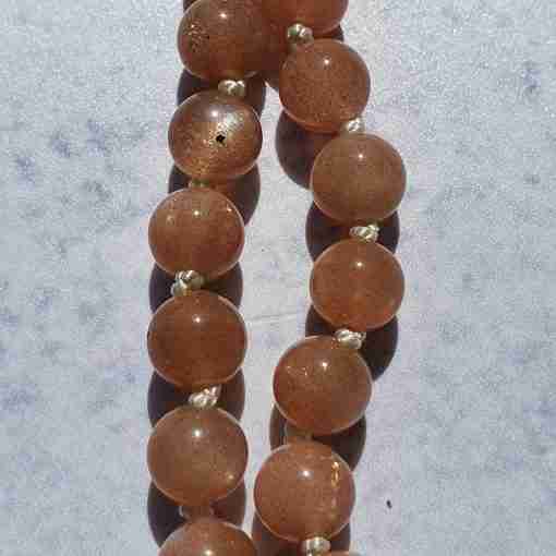 Pfirsichfarbene Mondstein-Mala – Bild 10