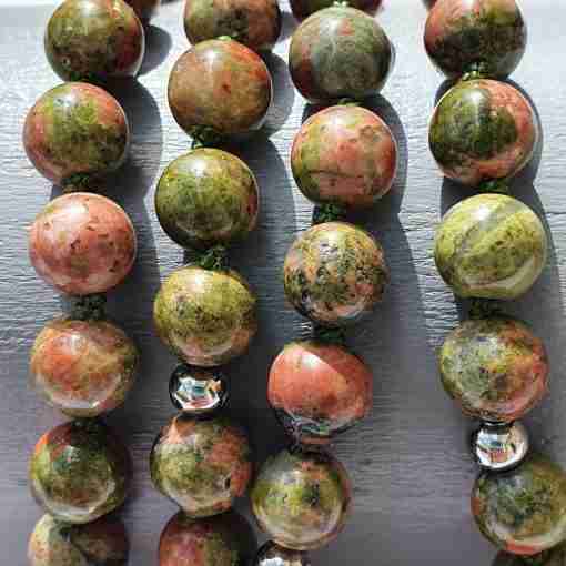 Unakit-Mala mit einem Unakit-Blatt + Armband – Bild 15