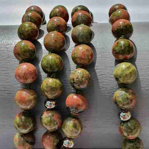 Unakit-Mala mit einem Unakit-Blatt + Armband – Bild 2