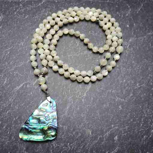 Perlmutt-Abalone-Mala + Armband