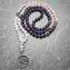 Lepidolith-Rosenquarz-Milchquarz-Mala + Armband