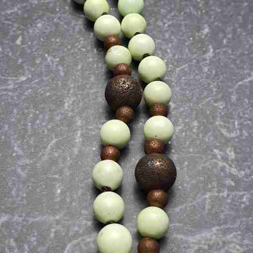Zitronenmagnesit-Mala mit Zitronenmagnesit-Anhänger und Armband – Bild 10