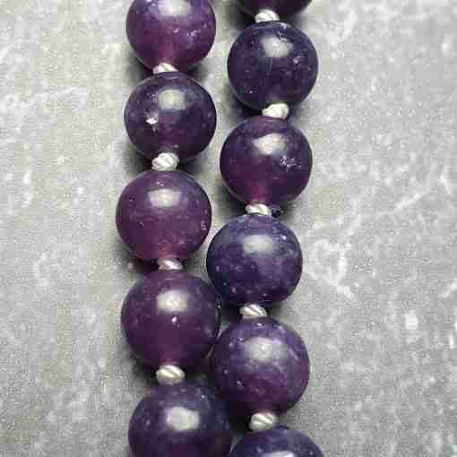 Lepidolith-Rosenquarz-Milchquarz-Mala + Armband – Bild 14
