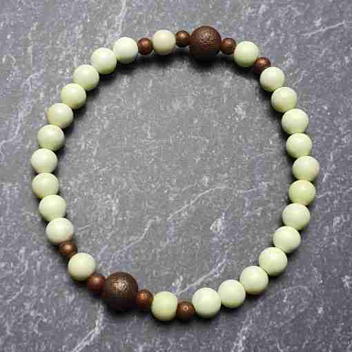 Zitronenmagnesit-Mala mit Zitronenmagnesit-Anhänger und Armband – Bild 15