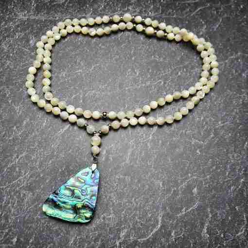 Perlmutt-Abalone-Mala + Armband – Bild 3