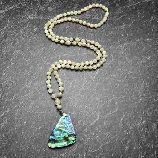 Perlmutt-Abalone-Mala + Armband – Bild 4