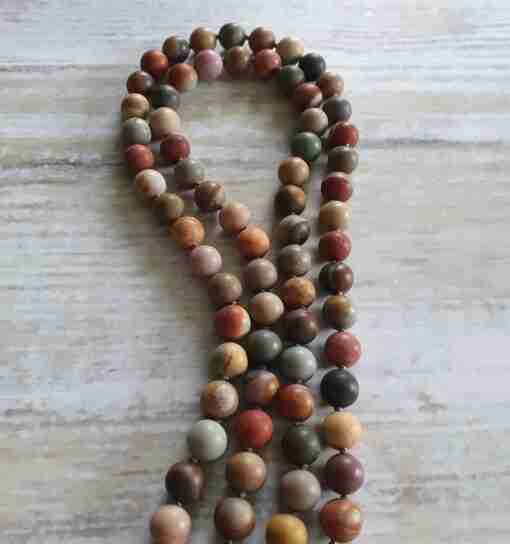 Bunte (polychrome) Jaspis-Mala, matt (1) – Bild 8