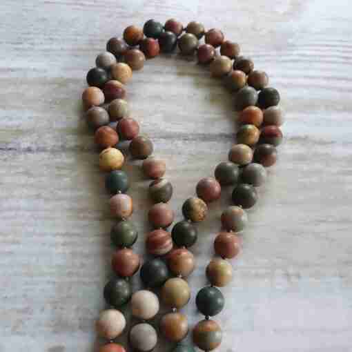 Bunte (polychrome) Jaspis-Mala, matt (2) – Bild 8