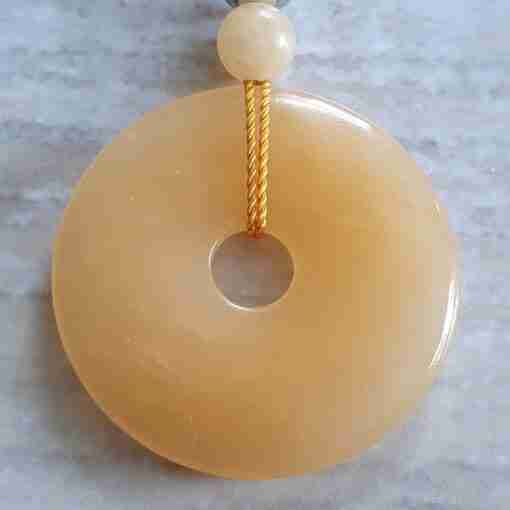 Schungit-gelbe Calcit-Schneequarz-Mala + Armband – Bild 10