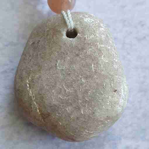 Pfirsichfarbene Mondstein-(Bergkristall)-weiße Aventurinquarz-Mala + Armband – Bild 10