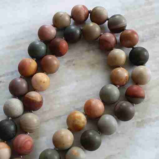 Bunte (polychrome) Jaspis-Mala, matt (2) – Bild 11