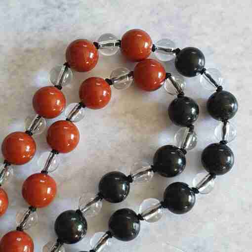 Rote Jaspis-Schungit-Mala (2) – Bild 11