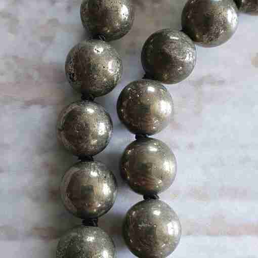 Matte Obsidian-Pyrit-Mala (2) – Bild 12