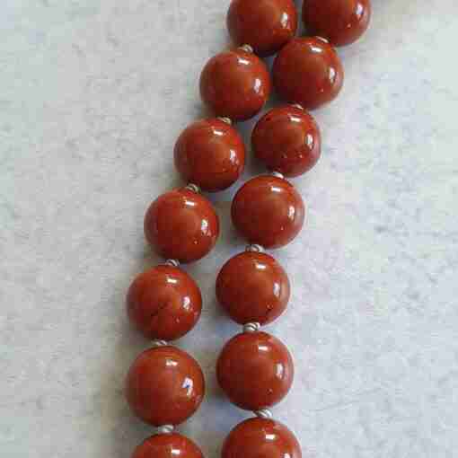 Rote Jaspis-Schneequarz-Schungit-Mala (2) – Bild 10