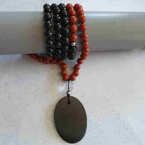Rote Jaspis-Schungit-Mala (2) – Bild 13
