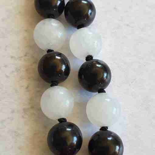 Rote Jaspis-Schneequarz-Schungit-Mala (1) – Bild 13