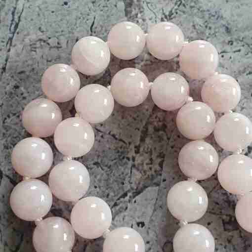 Amethyst (Lavendelamethyst) -Milchquarz-Rosenquarz-Mala + Armband – Bild 14
