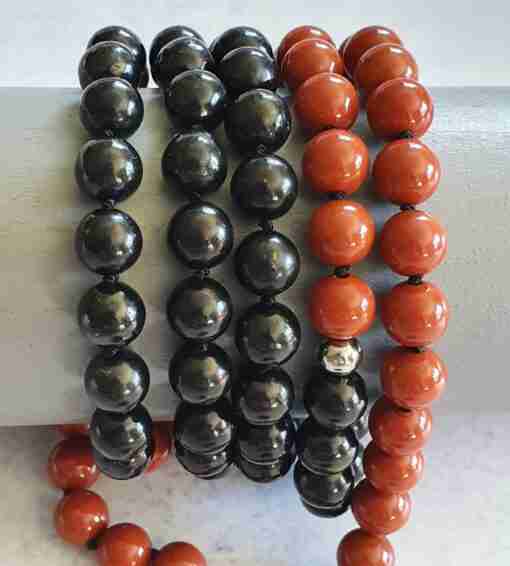 Rote Jaspis-Schungit-Mala (2) – Bild 14