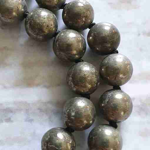 Matte Obsidian-Pyrit-Mala (1) – Bild 14