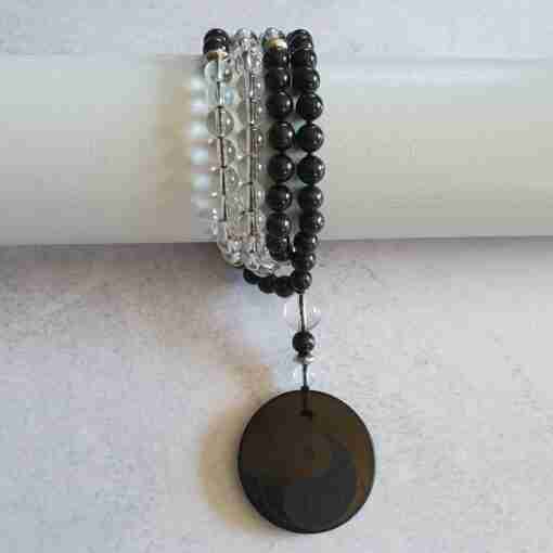 Bergkristall-Schungit-Mala (2) – Bild 15