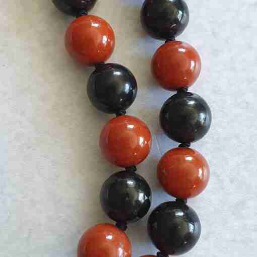 Rote Jaspis-Schneequarz-Schungit-Mala (1) – Bild 15