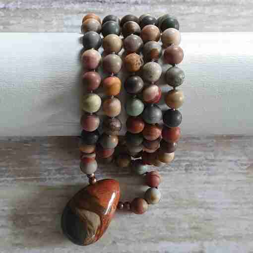 Bunte (polychrome) Jaspis-Mala, matt (1) – Bild 16