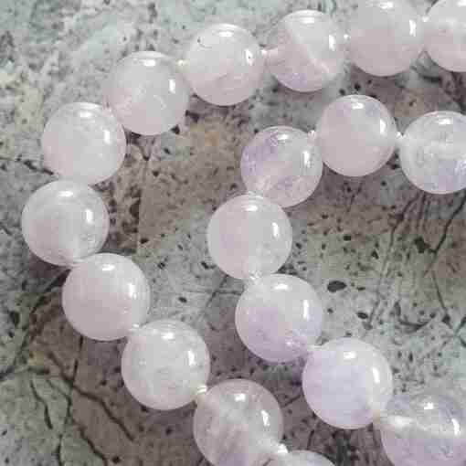 Amethyst (Lavendelamethyst) -Milchquarz-Rosenquarz-Mala + Armband – Bild 16