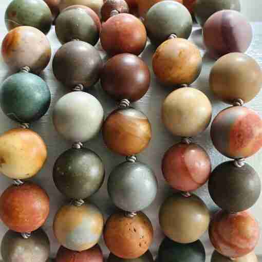 Bunte (polychrome) Jaspis-Mala, matt (2) – Bild 2